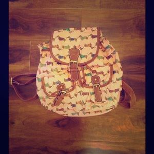 Pink dachshund backpack